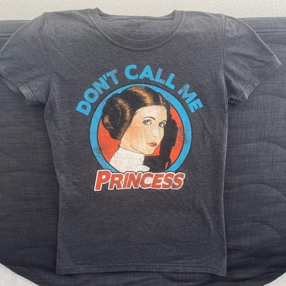 princess leia tshirt Don’t call me princess M Junior tee grey - Picture 3 of 4